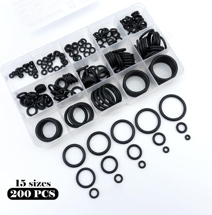 200 PCS O-Rings Assortment Kit, 15 Sizes Nitrile Rubber O Rings Sealing Gasket - Image 6