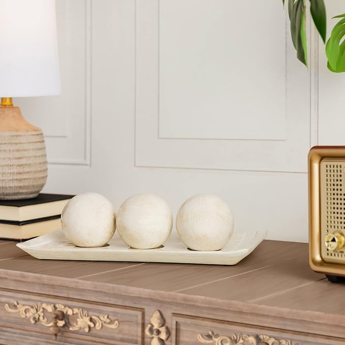 Creative Scents Rustic Luxe Decorative Tray and Orb Set - Image 2