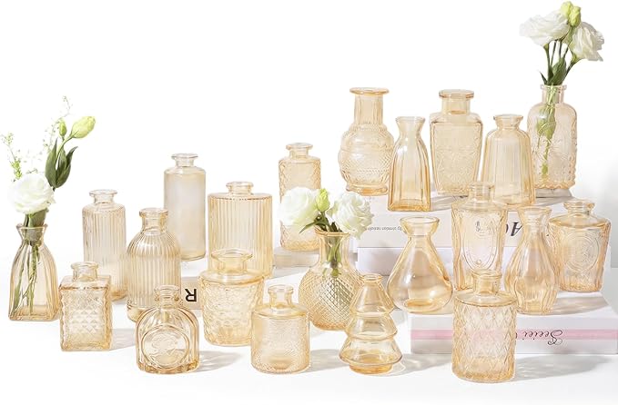 Glass Bud Vases Mini Flower Vase Small Vintage Vases by RUCKAE