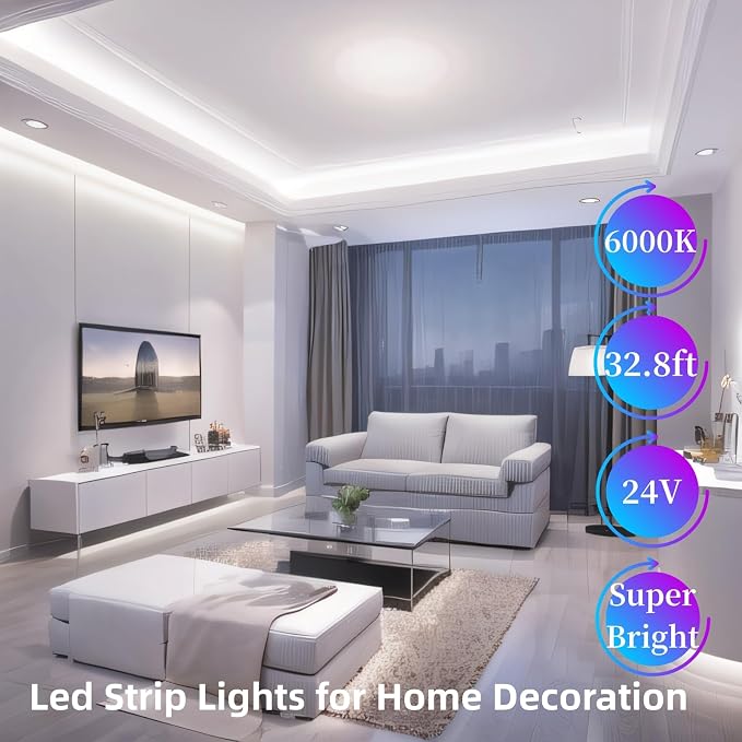Small Led Light Strip, 12V Updated 24V Dimmable Cuttable LED Lights Strip - Image 5