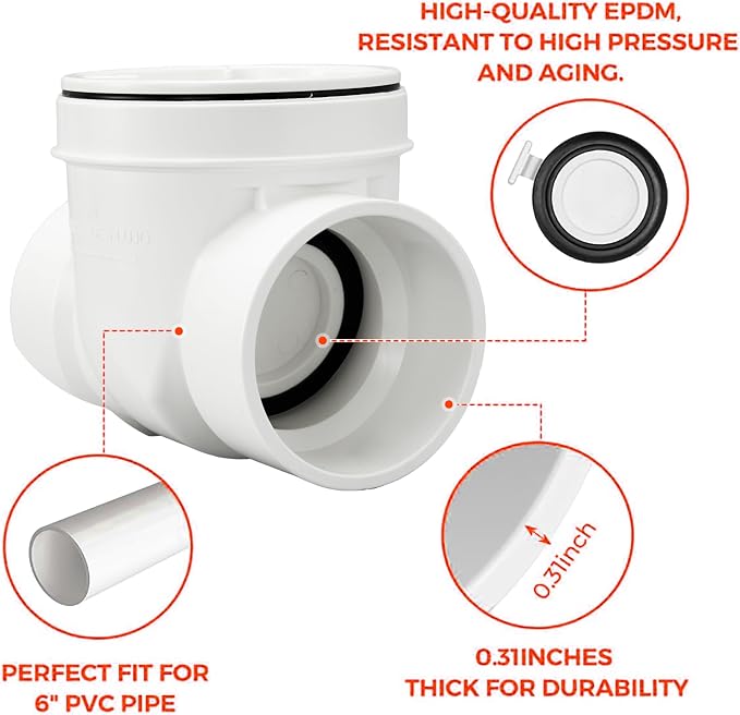 6 Inch Pvc Backwater Valve, Sewer Check Back Flow Preventer Drain Backflow - Image 2