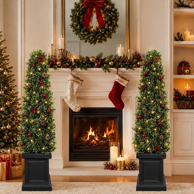 3.5ft Topiary Trees Artificial Outdoor Set of 2 - Image 9