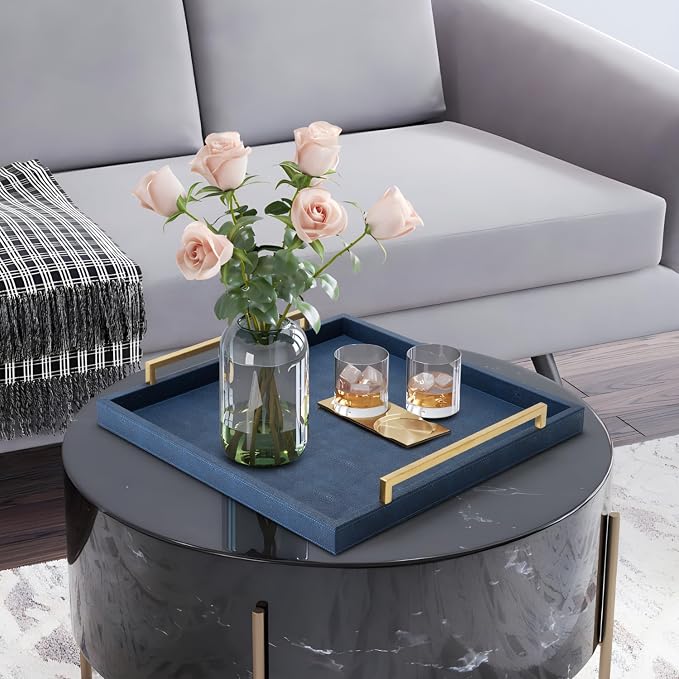 Large Navy Blue Decorative Tray - Image 6