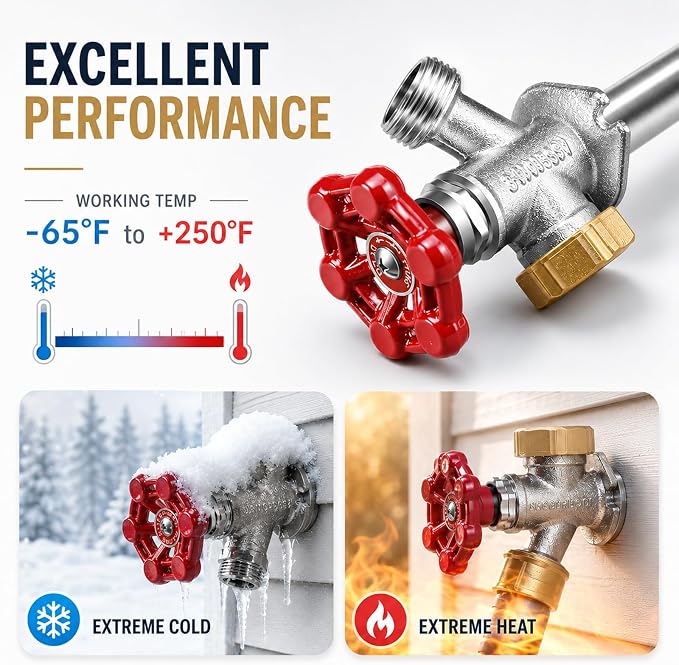 10 inch Anti-Siphon Frost Free Sillcock, No Lead Brass Frost Proof Outdoor - Image 5