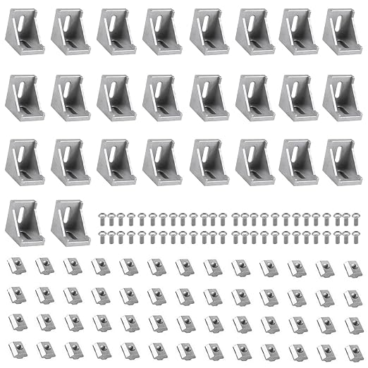 24pcs 3030 Aluminum Extrusion Corner Bracket Silver by SeekLiny