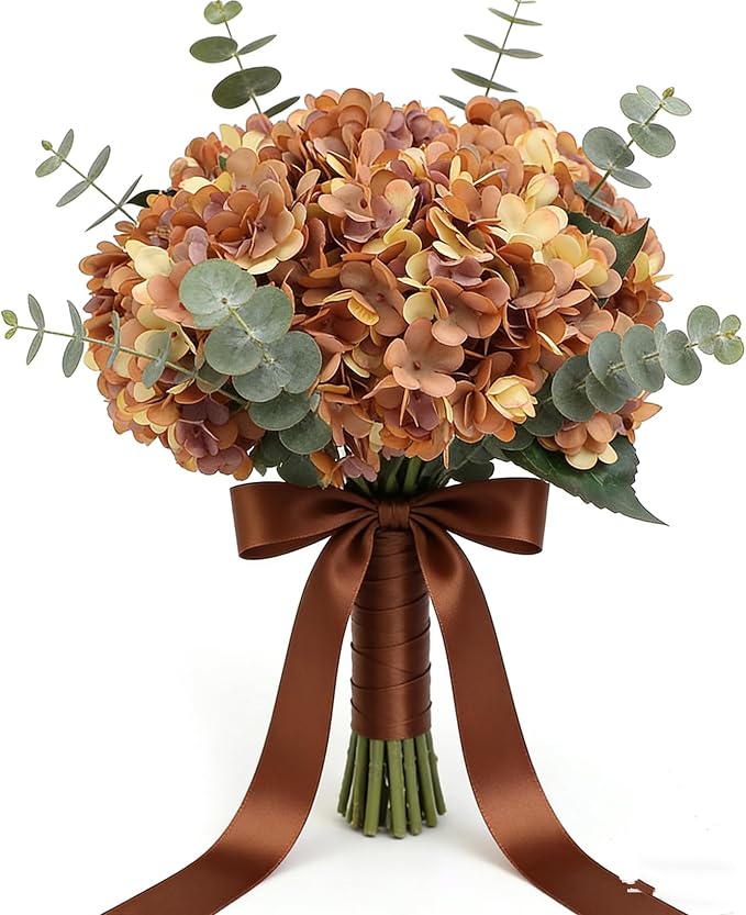 Kimura's Cabin 6Pcs Hydrangea Artificial Flowers Fall Flower, Autumn Yellow | - Image 9