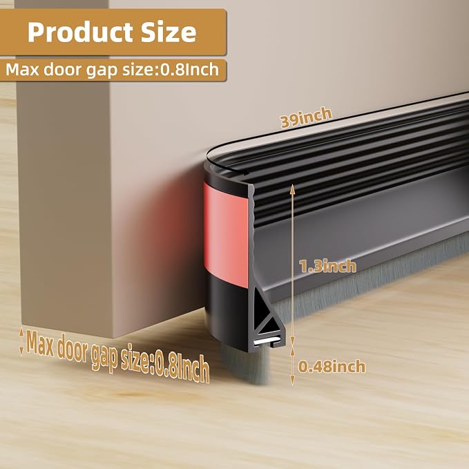 2Pack Door Draft Stopper for Bottom of Door - Image 5