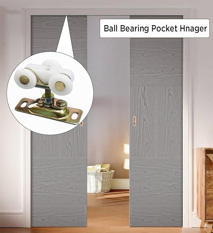 3/4 Inch Sliding Pocket Door Rollers Assembly, Sliding Door Wheels Replacement - Image 3