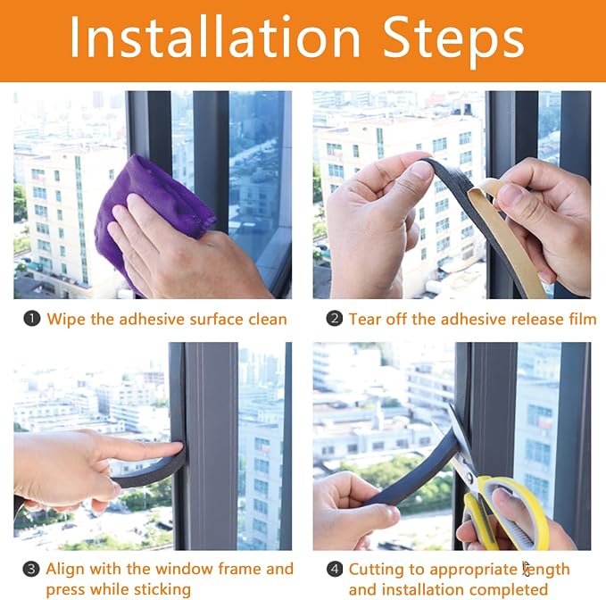 Air Conditioner Window Seal 1 Inch X 1 Inch Weather Stripping Door Seal | Thick - Image 2