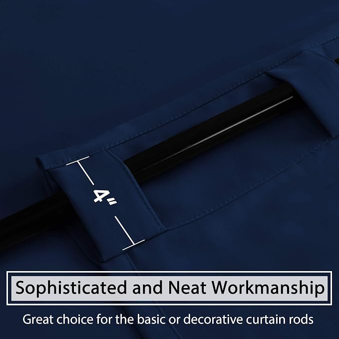 H.VERSAILTEX Back Tab Navy Blackout Curtains 90 Inch Long - Image 9