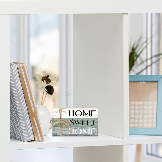Mini Decorative Books for Home Decor, Small Wood Book Stack for Table Decor - Image 4