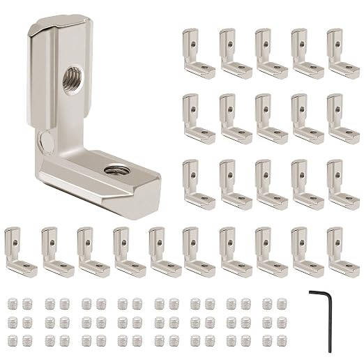 24pcs 4040 Extrusion Connector Corner Bracket Joint Silver | 4040 Extruded by SeekLiny