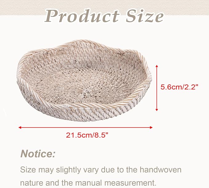 Hipiwe 8.5" Rattan Key Bowl Basket - Image 3