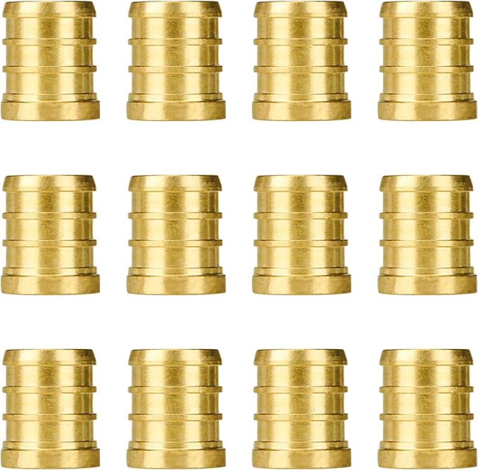 12-Pack 3/4 Inch PEX Plug End Cap Fittings | Brass by SUNGATOR