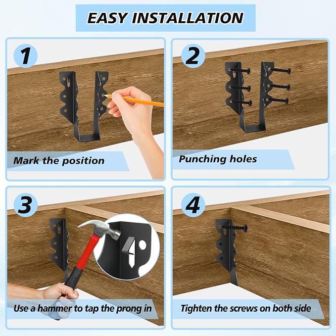 16 Pcs 2"x 6" Joist Hanger|Q235B Steel Face Mount Joist Hangers | Black Powder - Image 4