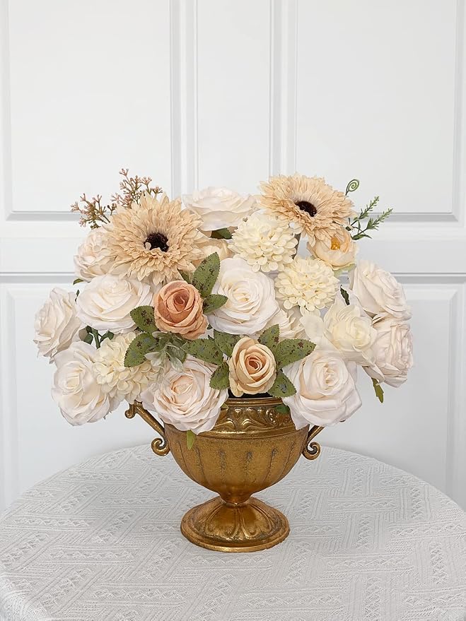 FACINOC Roses Artificial Flowers White Combo Box Set Fake Flower - Image 6