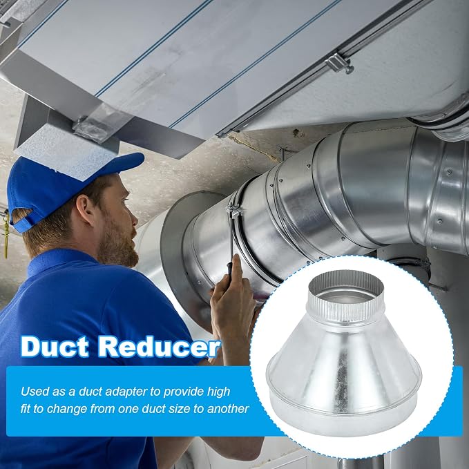 PATIKIL 10 Inch to 5 Inch Duct Reducer, Galvanized Steel Round Air Duct Reducer - Image 4