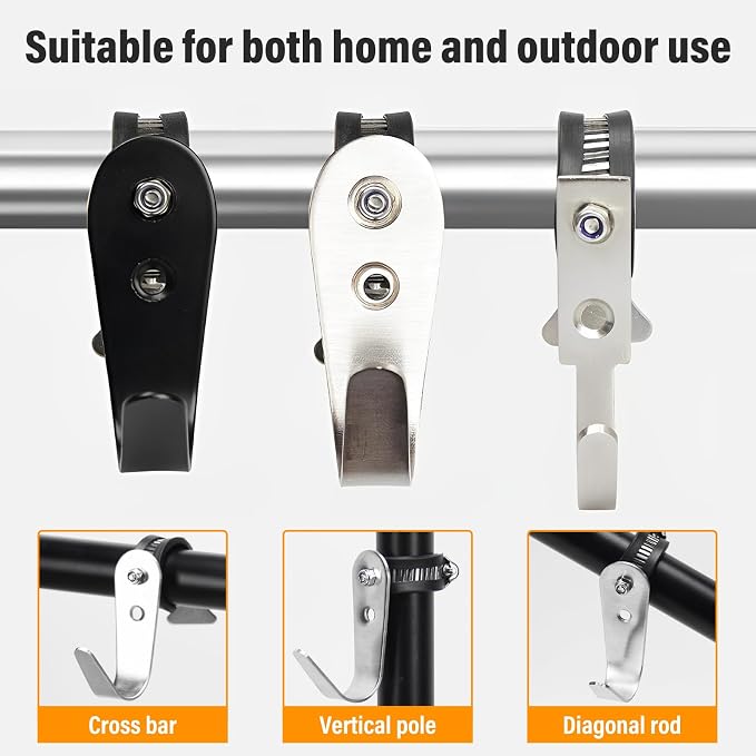 Tube Rod Hooks, Stainless Steel Adjustable J Hooks, - Image 5