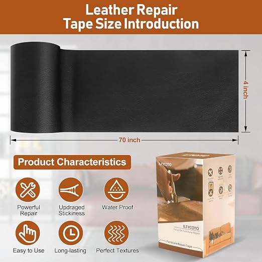 Vinyl Repair Kit, Leather Repair Kit 4 x 70 inches Leather Repair Patch - Image 2