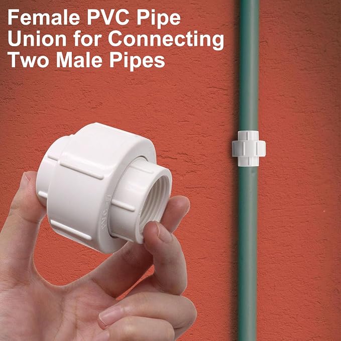 3/4 inch PVC Pipe Union Fittings, PVC Connectors Female Thread Coupling - Image 6