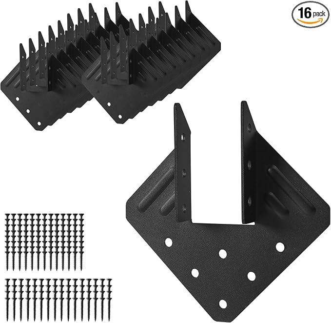 16Pcs Hurricane Tie for Rafter, Heavy Duty 2mm Thick Hurricane Strap | Black by YVHFWOY