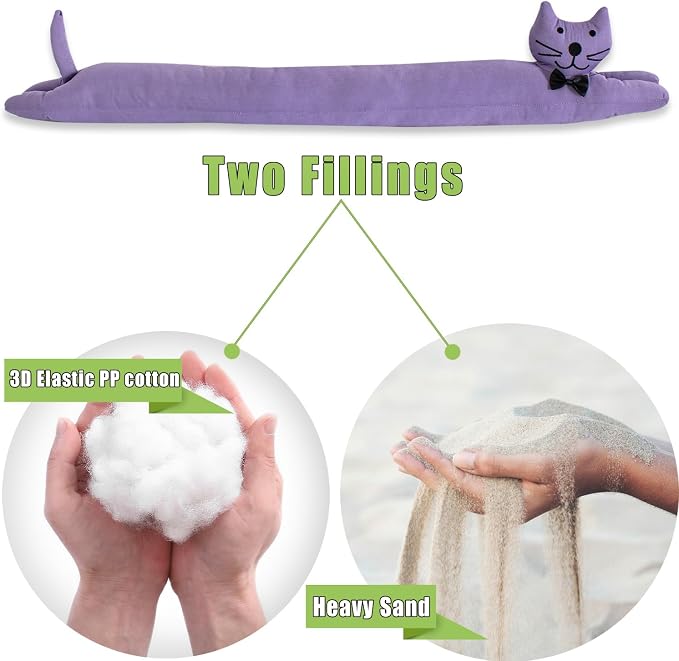 Cat Fabric Under Door Draft Stopper, 3LB Heavy Duty Decorative Soundproof Door - Image 4