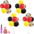 ZJDHPTY Mouse Birthday Decorations, 4Set Red Yellow Black Balloon Stand Kit | by ZJDHPTY