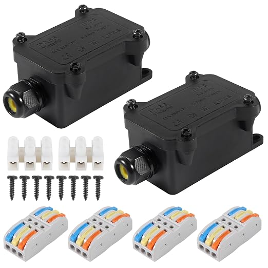 2PCS Junction Box Waterproof IP68, 2 Way Outdoor Junction Box | by MELIFE