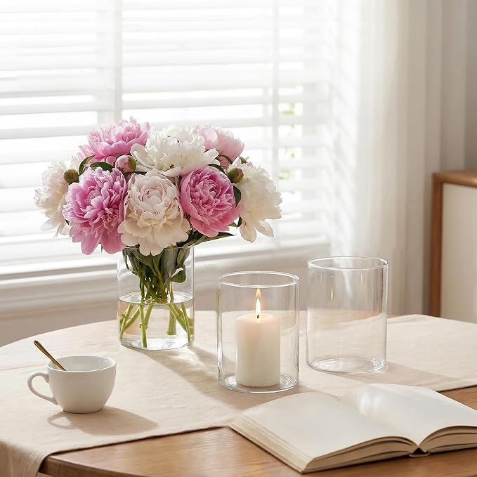 16 Pcs Glass Cylinder Bud Vases - Image 5