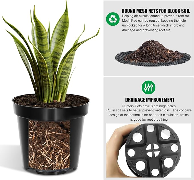 RooTrimmer 40 Pack 4 Inch Plant Nursery Pots - Image 3