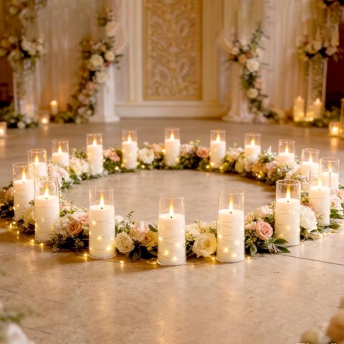 Flameless Candles, with Embedded Star String, Battery Operated Candles - Image 5