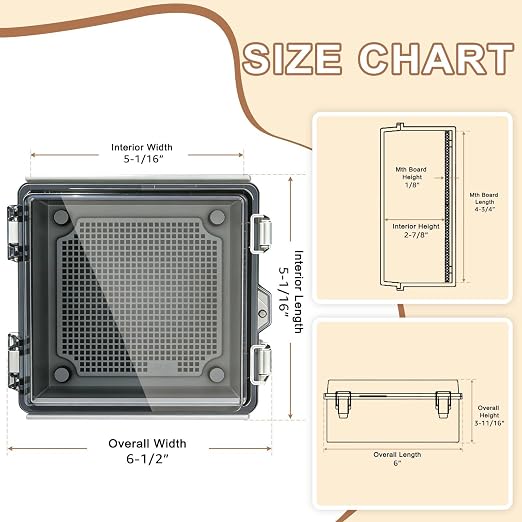 NineLeaf 6x6x4 Outdoor Electrical Box IP67 Weatherproof Junction Box, - Image 7