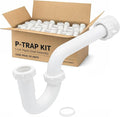 50 Pack 1-1/4 Inch P-Trap Kit, Polypropylene Tubular by JBProducts