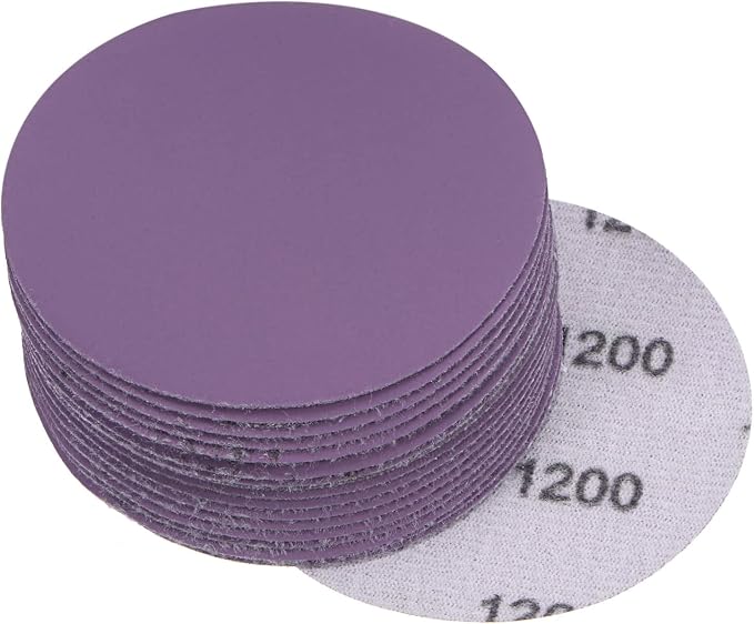 uxcell 20Pcs 3-Inch Purple Sanding Discs 1200 Grits Hook and Loop Professional by uxcell