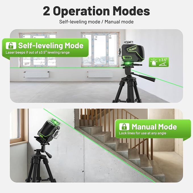 Huepar Laser Level 360 Self Leveling, S04CG 4x360° Green 4D Cross Line Laser - Image 5