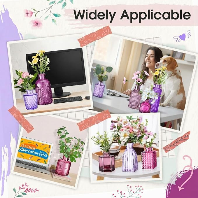 Yaomiao 30 Pcs Glass Bud Vases Centerpieces, Mini Colored Flower Vase - Image 5