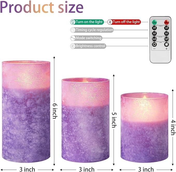 ANGELLOONG Purple Candles Battery Operated - Image 3