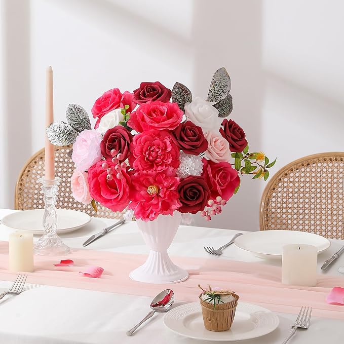 Artificial Flowers Fake Rose Flowers Dahlia - Image 7