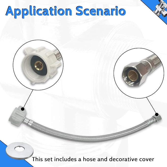 VINTEX 2 Pack Complete Toilet Set Valve，1/2 in. NOM Inlet x 3/8 in. OD - Image 4