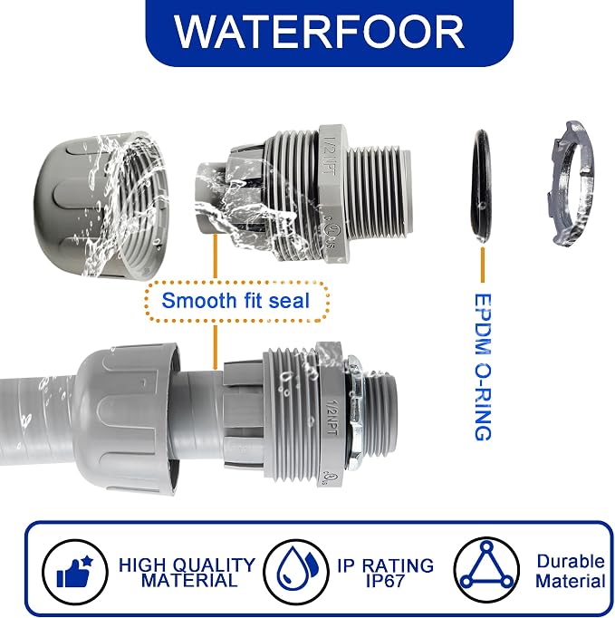 Yariwiz 1/2 Plastic Liquid Tight Conduit Coupling - Image 7