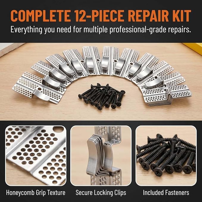 Drywall Fasteners, Drywall Repair Clips 1/2" and 5/8" Kit, Stainless Steel Wall - Image 6