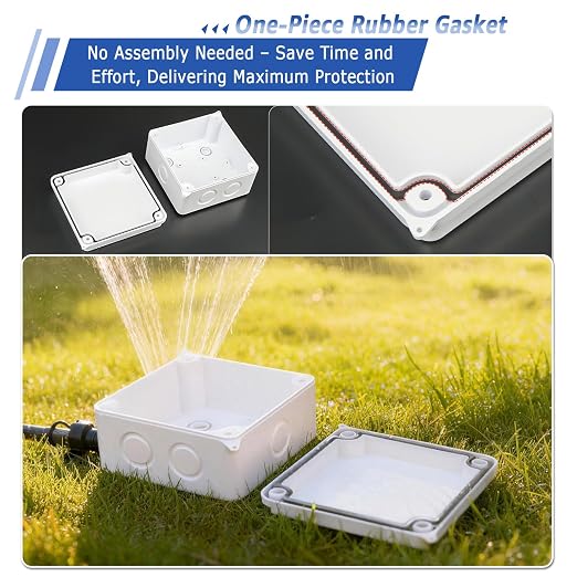 NineLeaf White Junction Box, IP65 Waterproof ABS Plastic Electrical Enclosure - Image 3