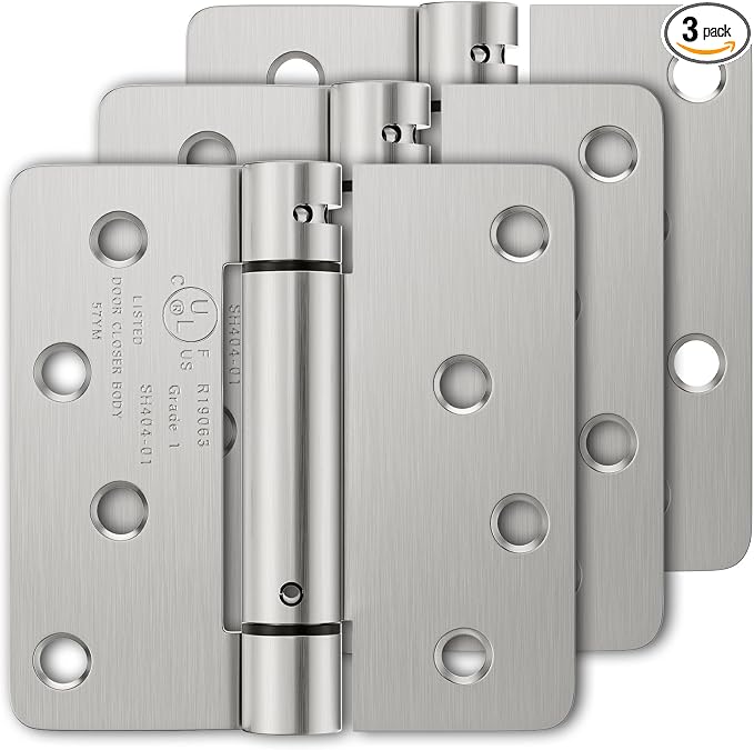 Luxbaro 3 Pack Self Closing Door Hinges 4 Inch, Adjustable Tension | Spring by Luxbaro