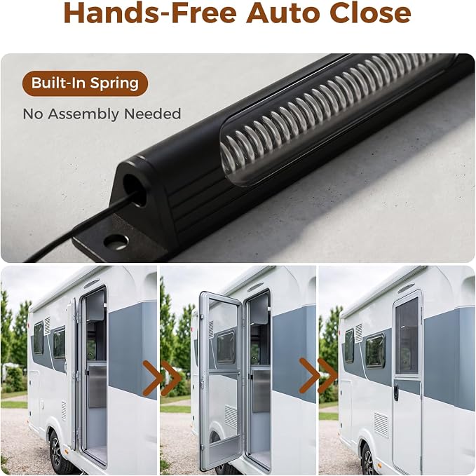 RV Screen Door Closer, Adjustable Tension, 17-Inch Aluminum | Automatic Closing - Image 5