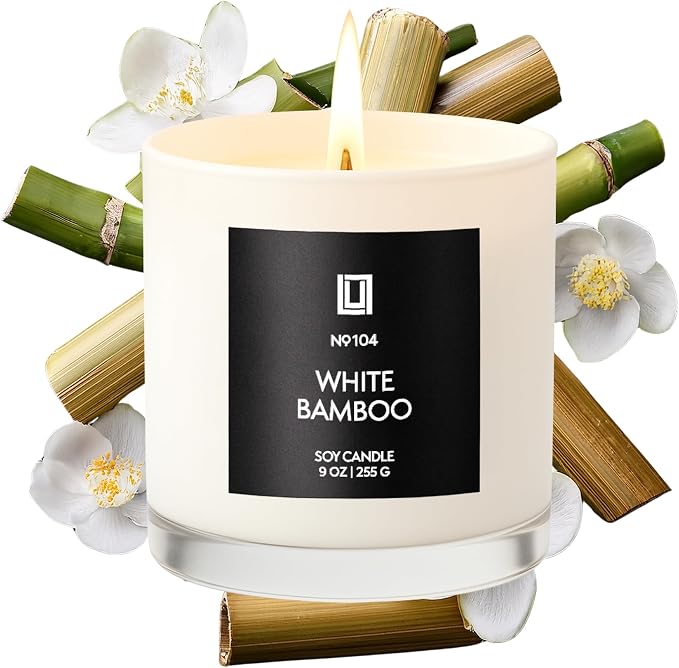 Lulu Candles | White Bamboo | Luxury Scented Soy Jar Candle | Hand Poured in by LULUCANDLES