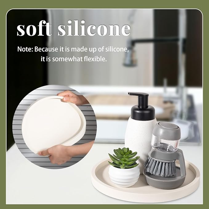 Silicone Bathroom Tray Coffee Table Decor Perfume Organizer, Waterproof - Image 5