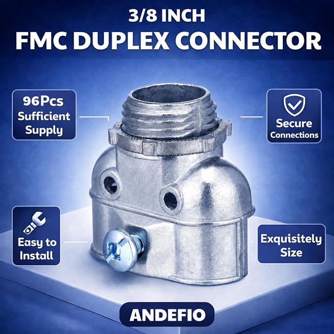 Tandefio 3/8" Flexible Conduit Metal Duplex Connector - Image 3