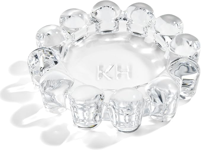 Chic Clear Bubble Glass Candle Dish – Modern Clear Glass Candle Holder by khtumeware