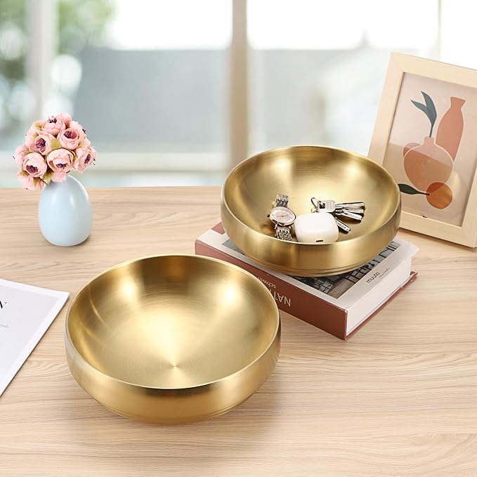 9.1" Stainless Steel Bowl Decorative Key Bowl - Image 7