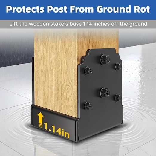 4x4 Post Base, Concealed Fastener Concrete Post Anchor, Elevated Post Base | - Image 3
